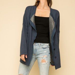 Asymmetrical Button Down Lined Cardigan Jacket